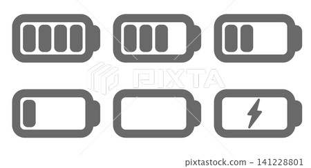 向量電池圖示集,單色 向量電池圖示集,單色 141228801
