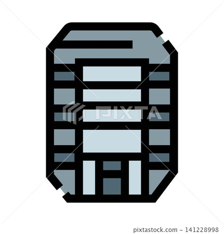 Building skyscraper facade icon for urban business Building skyscraper facade icon for urban business 141228998