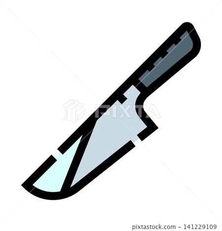 Kitchen knife utensil flat design icon concept Kitchen knife utensil flat design icon concept 141229109