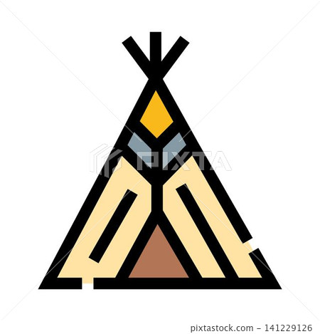 Traditional dwelling tent icon representing indigenous culture 141229126