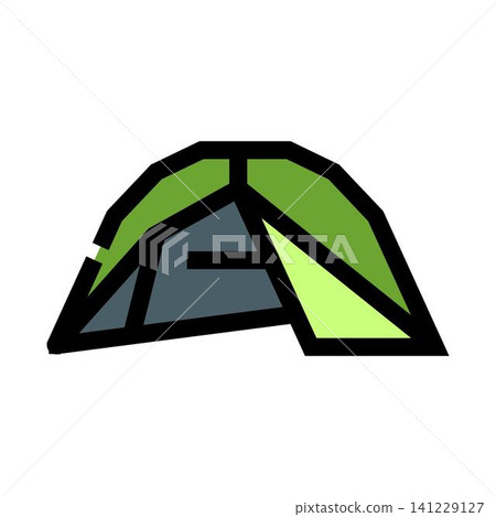 Camping tent icon representing an outdoor adventure Camping tent icon representing an outdoor adventure 141229127