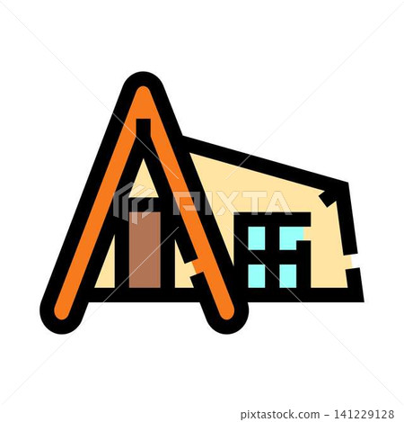 A frame house architecture with stylized outline design A frame house architecture with stylized outline design 141229128