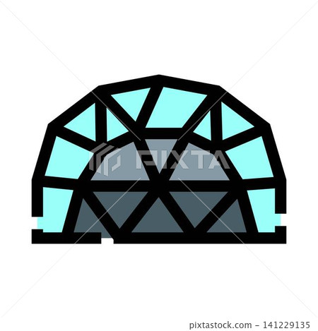 Geodesic dome structure icon displaying architectural design Geodesic dome structure icon displaying architectural design 141229135