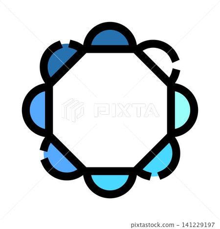 Abstract geometric gear flower icon design in blue Abstract geometric gear flower icon design in blue 141229197