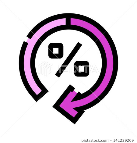 Percentage icon with circular loading process arrow 141229209
