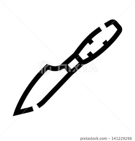 Oyster knife seafood shucker tool line art Oyster knife seafood shucker tool line art 141229298