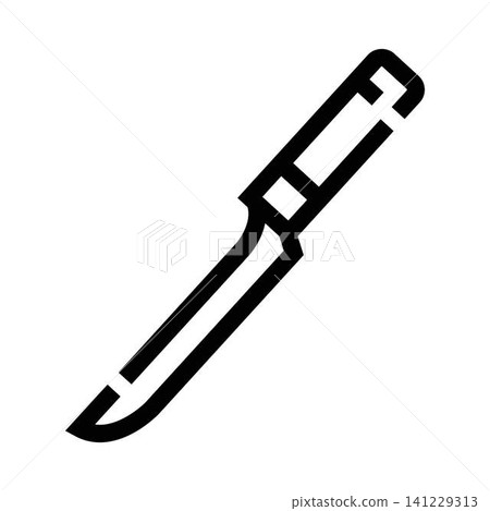 Kitchen knife tool outline preparing food meal Kitchen knife tool outline preparing food meal 141229313