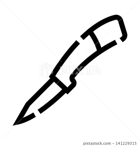 Utility knife outlining sharp blade equipment icon Utility knife outlining sharp blade equipment icon 141229315
