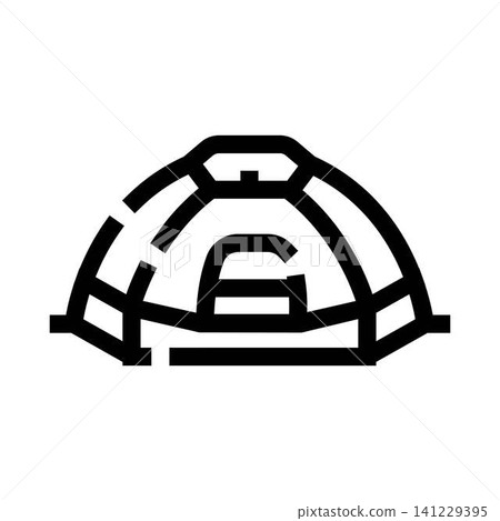 Igloo building blocks structure vector line Igloo building blocks structure vector line 141229395