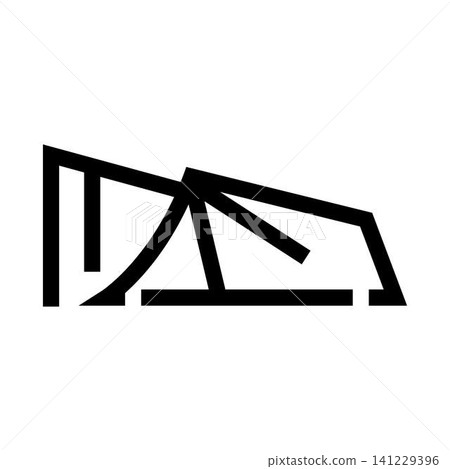 Abstract geometric black and white minimalist line art design Abstract geometric black and white minimalist line art design 141229396