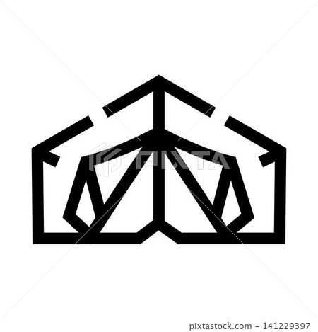 Abstract geometric black and white minimalist logo design Abstract geometric black and white minimalist logo design 141229397