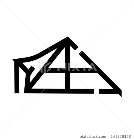 Camping tent icon representing outdoor adventure and travel Camping tent icon representing outdoor adventure and travel 141229398
