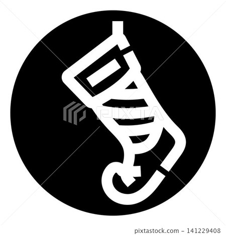 Hanging holiday stocking celebrating winter season tradition Hanging holiday stocking celebrating winter season tradition 141229408