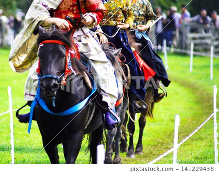 Yabusame, a major event in traditional festivals. 141229438
