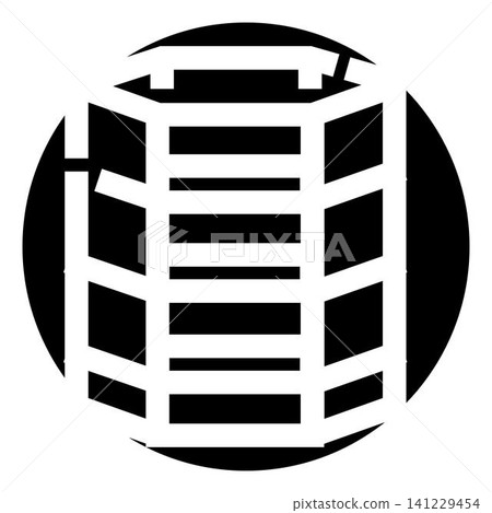 Modern building architecture creating city outline icon Modern building architecture creating city outline icon 141229454