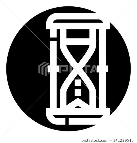 Hourglass device measuring passing time in a circle Hourglass device measuring passing time in a circle 141229513