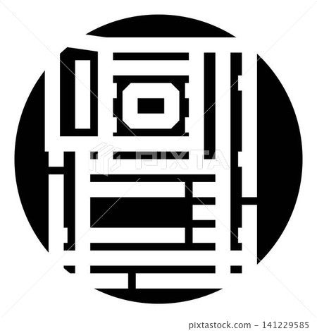 Motherboard circuit icon depicting technology and connectivity Motherboard circuit icon depicting technology and connectivity 141229585