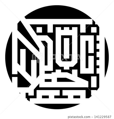 Abstract black and white geometric monogram design Abstract black and white geometric monogram design 141229587