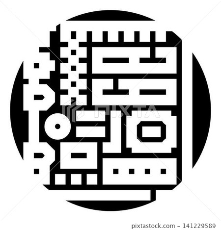 Digital circuit board abstract pattern inside circle Digital circuit board abstract pattern inside circle 141229589