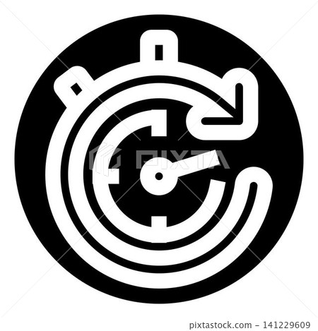 Stopwatch icon visualizing time management and speed concept 141229609
