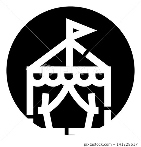 Circus tent icon representing carnival entertainment event Circus tent icon representing carnival entertainment event 141229617