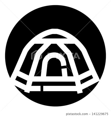 Camping tent outdoor adventure shelter icon design 141229675