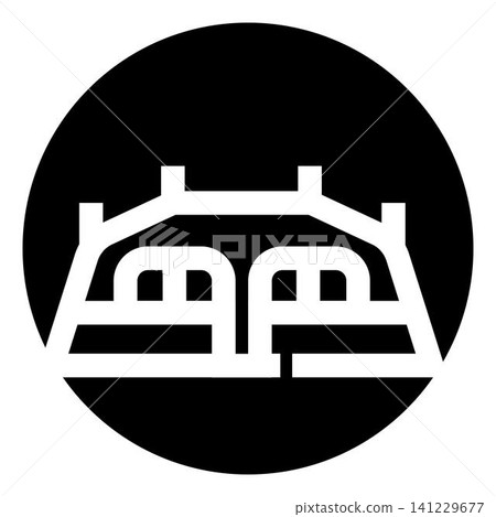 Abstract bridge design concept in black and white icon graphic Abstract bridge design concept in black and white icon graphic 141229677