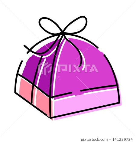 Pink purple gift box with decorative bow Pink purple gift box with decorative bow 141229724