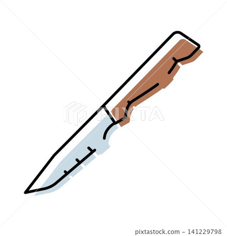 Hunting survival knife outdoor camping equipment icon 141229798