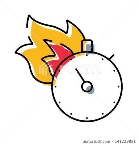Stopwatch burning representing time passing quickly or countdown Stopwatch burning representing time passing quickly or countdown 141229881