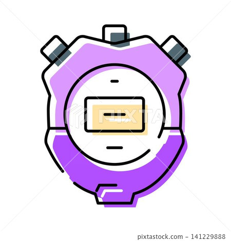 Stopwatch timer measuring speed and athletic competition Stopwatch timer measuring speed and athletic competition 141229888