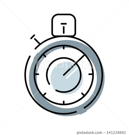 Stopwatch icon measuring time for deadline management 141229891