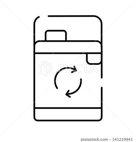 Recycling bin line icon for sustainability and waste management 141229941