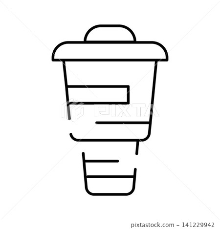 Ecological waste bin collecting trash for recycling 141229942