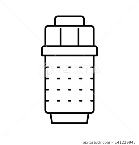Water filter cartridge purification cleaning line icon Water filter cartridge purification cleaning line icon 141229943