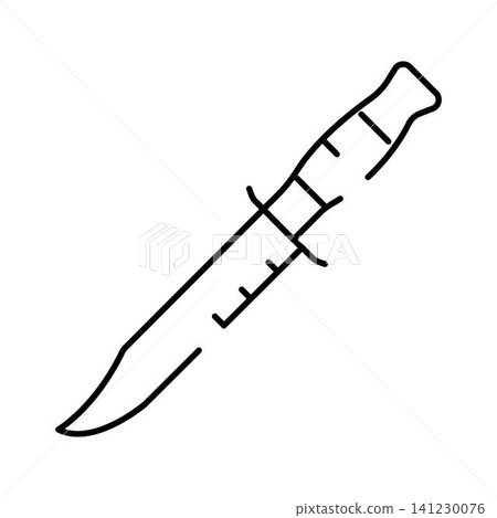 Outdoor hunting survival knife line art icon Outdoor hunting survival knife line art icon 141230076