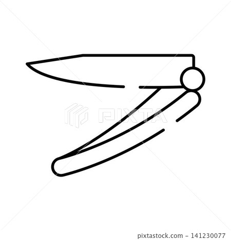 Straight razor outline icon for shaving and grooming 141230077