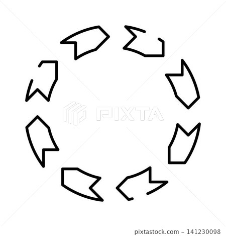 Circular arrows forming a continuous cycle process Circular arrows forming a continuous cycle process 141230098
