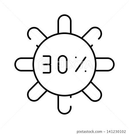 Thirty percent discount sun promo icon 141230102