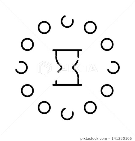 Sandglass time passing icon with loading indication Sandglass time passing icon with loading indication 141230106