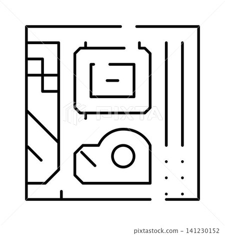 Computer motherboard electronic circuit digital hardware icon Computer motherboard electronic circuit digital hardware icon 141230152