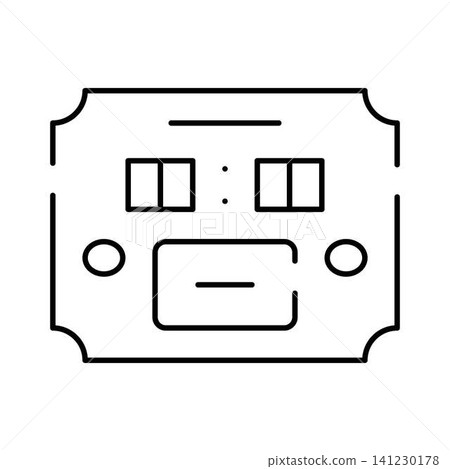 Digital alarm clock displaying time line art Digital alarm clock displaying time line art 141230178