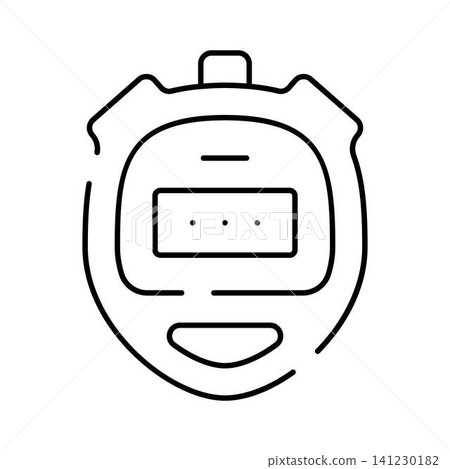 Stopwatch line icon representing timing and measurement Stopwatch line icon representing timing and measurement 141230182