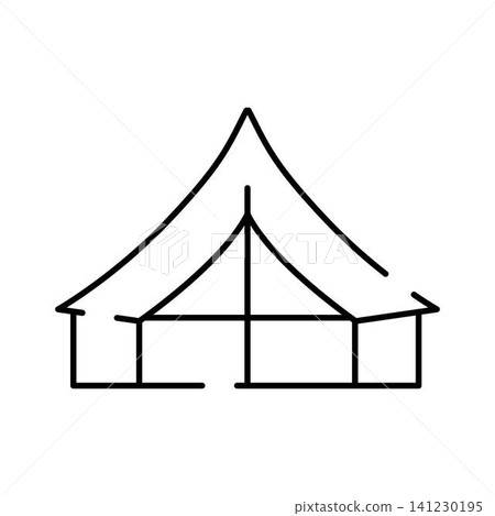 Camping tent outline icon illustrating outdoor adventure Camping tent outline icon illustrating outdoor adventure 141230195