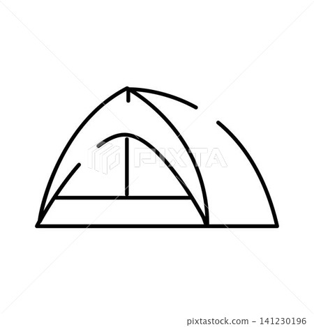 Camping tent line art icon for recreation Camping tent line art icon for recreation 141230196