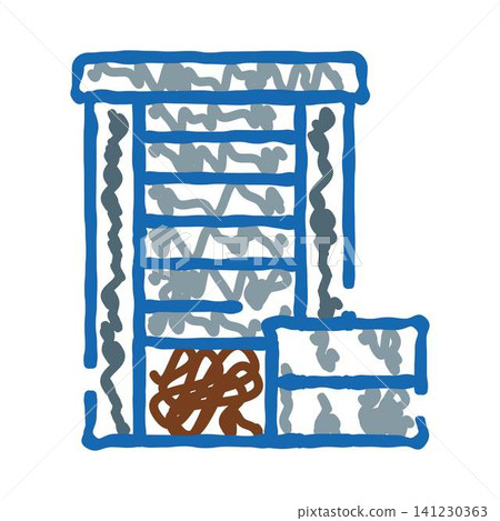 Residential high rise building abstract illustration with multiple floors Residential high rise building abstract illustration with multiple floors 141230363
