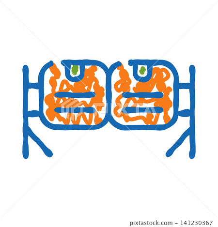 Hand drawn doodle style barbecue grill icon 141230367