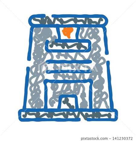 Abstract building doodle illustrating modern urban architecture Abstract building doodle illustrating modern urban architecture 141230372