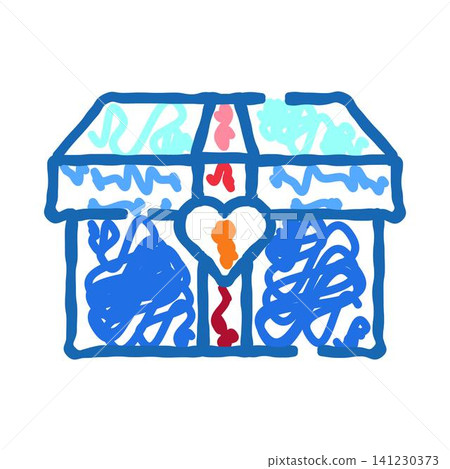Gift box with heart lock design illustration Gift box with heart lock design illustration 141230373