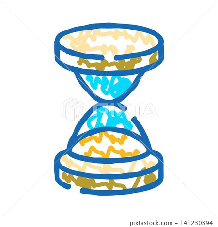 Hourglass counting down time with colorful sand Hourglass counting down time with colorful sand 141230394